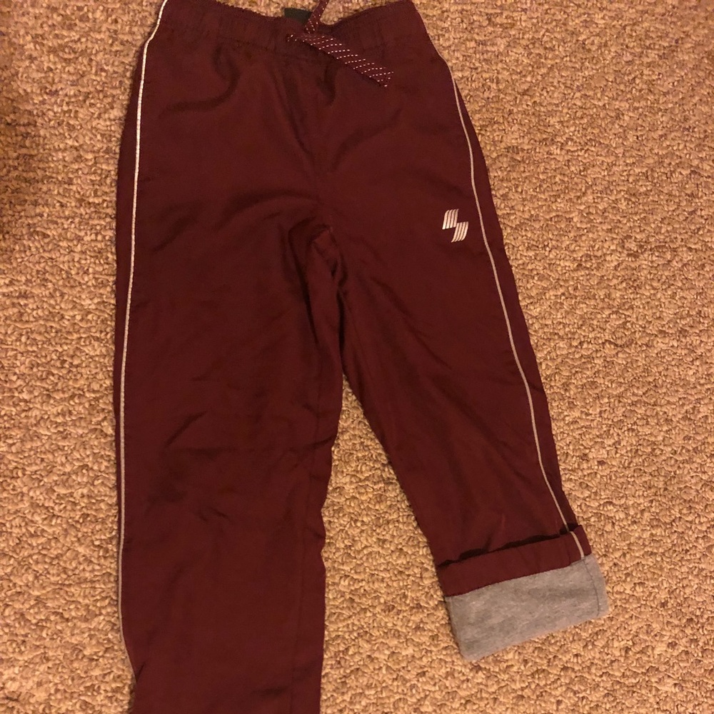 Burgundy lined sweatpants. Great for cold days!